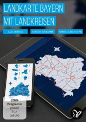 : PSD Tutorials Landkarte Bayern mit Landkreisen