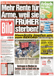 : Bild Zeitung vom 09 April 2021