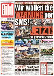 :  Bild Zeitung vom 21 Juli 2021