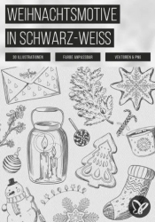 : PSD Tutorials Weihnachtsmotive in Schwarz Weiss