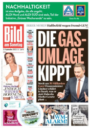 : Bild am Sonntag vom 25 September 2022