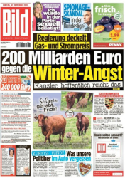 : Bild Zeitung vom 30 September 2022