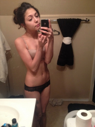 : Very cute slim girl shows her innocent body