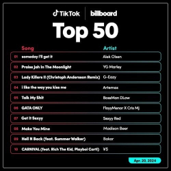 : TikTok Billboard Top 50 Singles Chart 20.04.2024