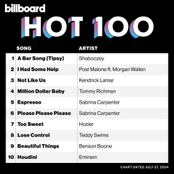 : Billboard Hot 100 Singles Chart (27.07.2024)