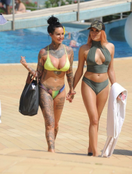 : Jemma Lucy and ZaraLena Jackson – Bikini Poolside in Portugal